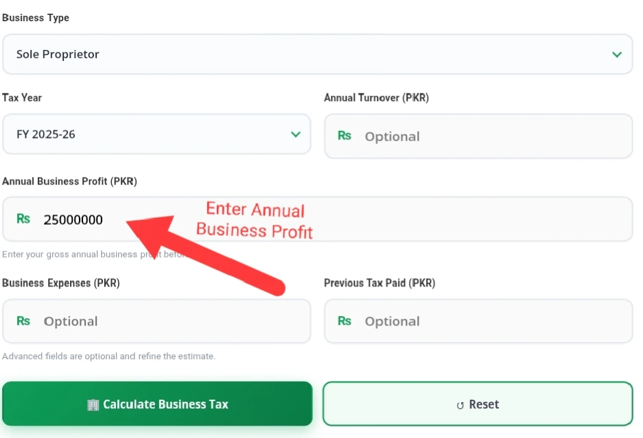 Business Tax Calculator