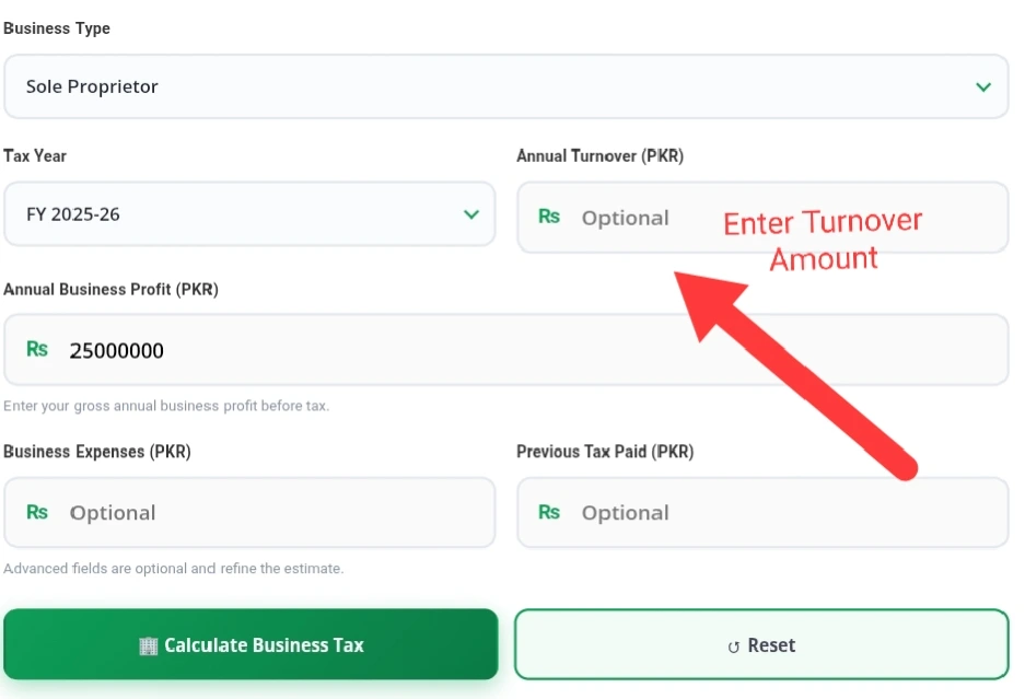 Business Tax Calculator
