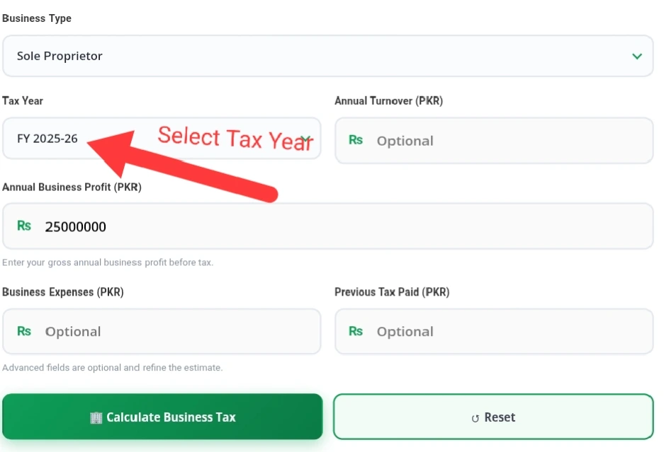 Business Tax Calculator