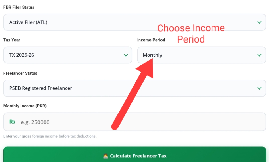 Freelancer Tax Calculator Pakistan