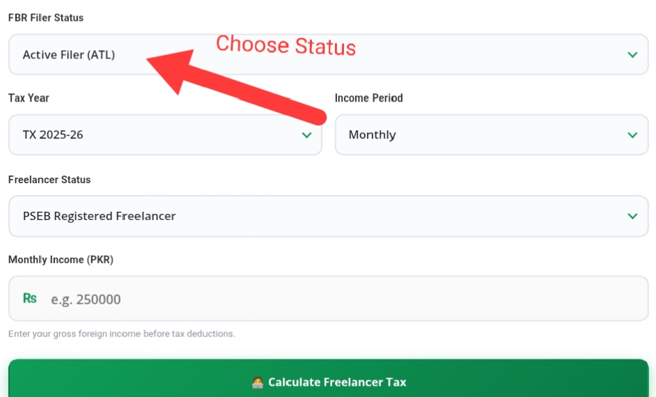 Freelancer Tax Calculator Pakistan