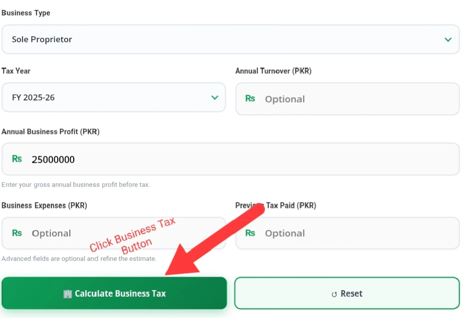 Business Tax Calculator