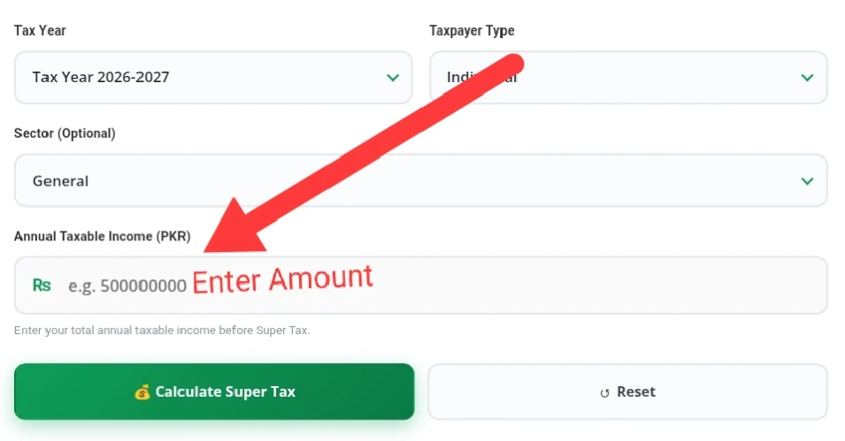 Super Tax Calculator in Pakistan