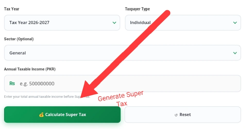 Super Tax Calculator in Pakistan