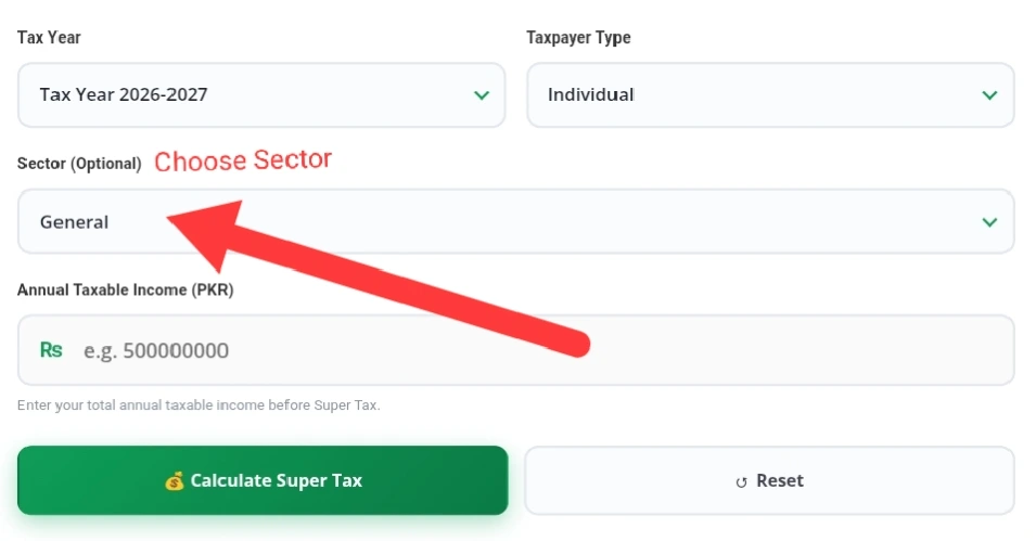 Super Tax Calculator in Pakistan